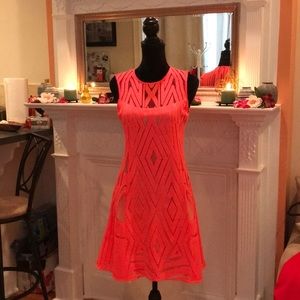 Pink geometric lace Nanette Lepore dress (size 2)